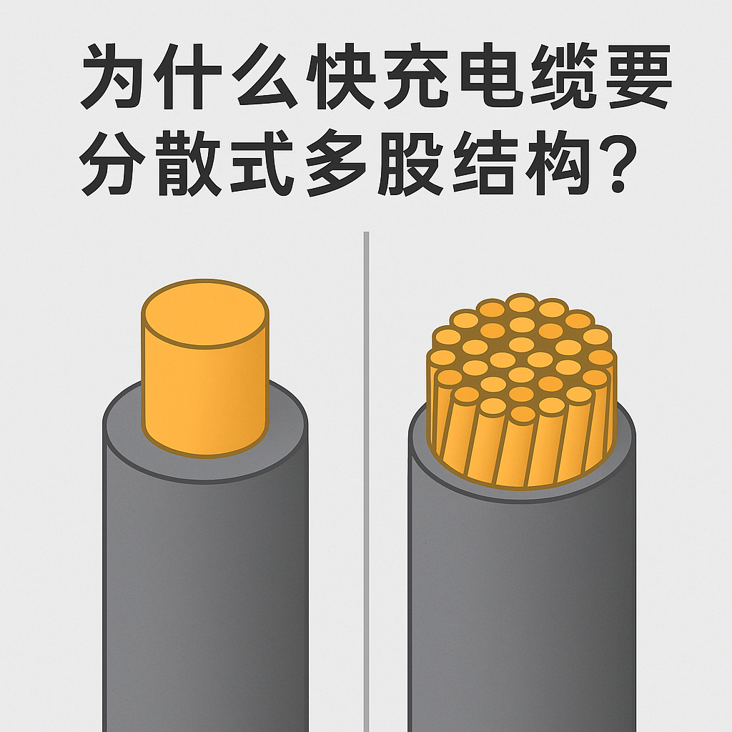 為什么快充電纜要采用分散式多股結(jié)構(gòu)？核心原因其實(shí)有 5 個(gè)